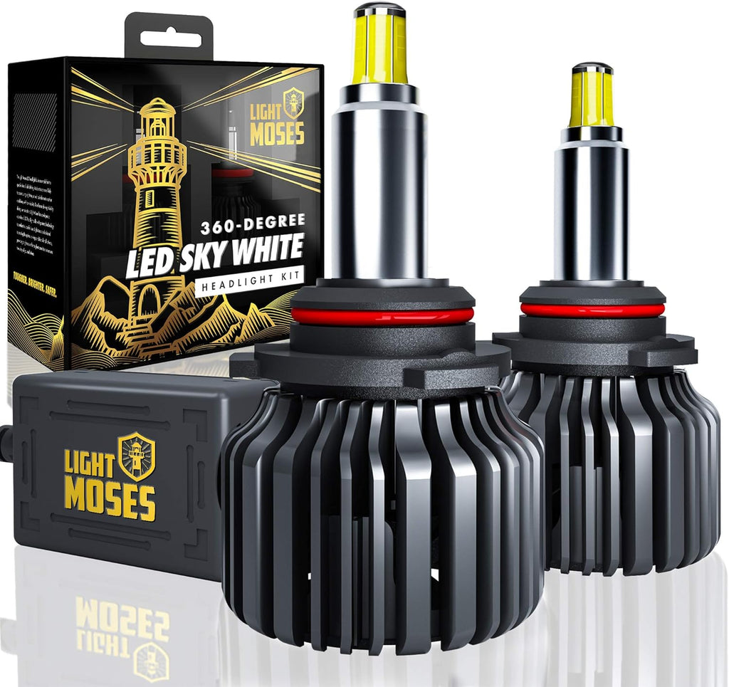 HB3 LED Headlight Bulbs 6,000K Sky White 12,000lm 90W High Low beam Pack of 2 W84378
