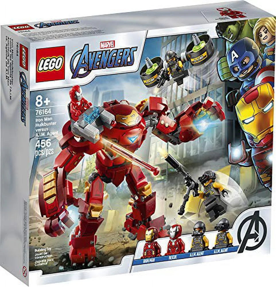 LEGO Marvel Avengers Iron Man Hulkbuster Versus A.I.M. Agent 76164, Interactive Brick-Build Playset with Minifigures (456 Pieces) Z6334