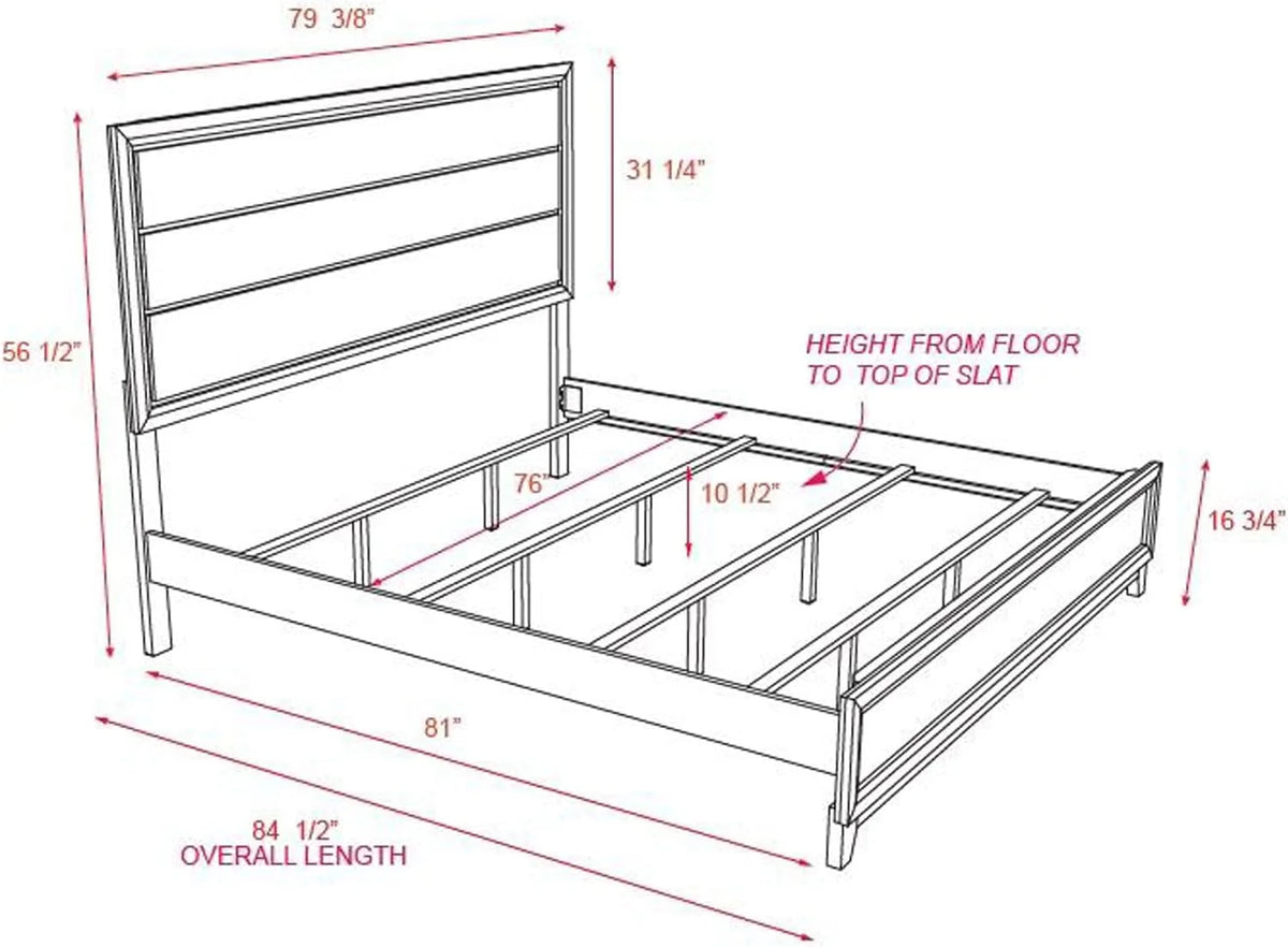Gray Wooden Bed King Size E4218