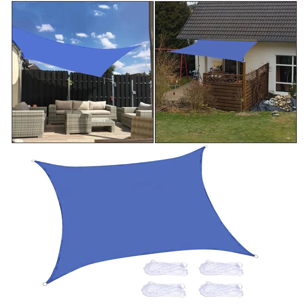 Blue Rectangle Sunscreen Awning Tarp V780849