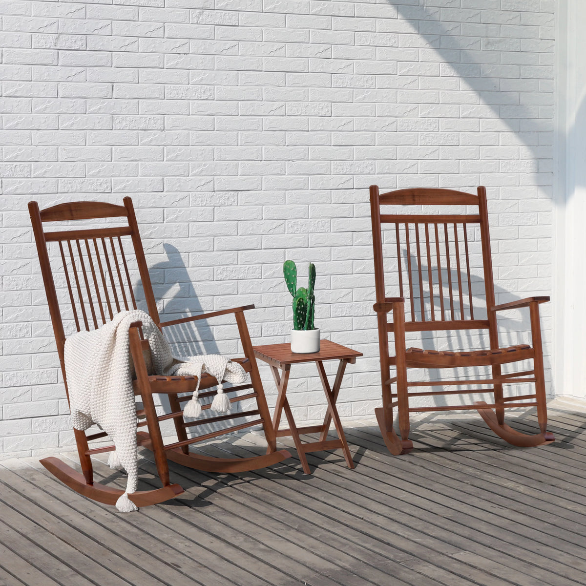 Black Wood Rocking Chair Set of 3 Z992784