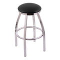Swivel Bar Stool with Chrome Finish and Black Vinyl Seat P6252