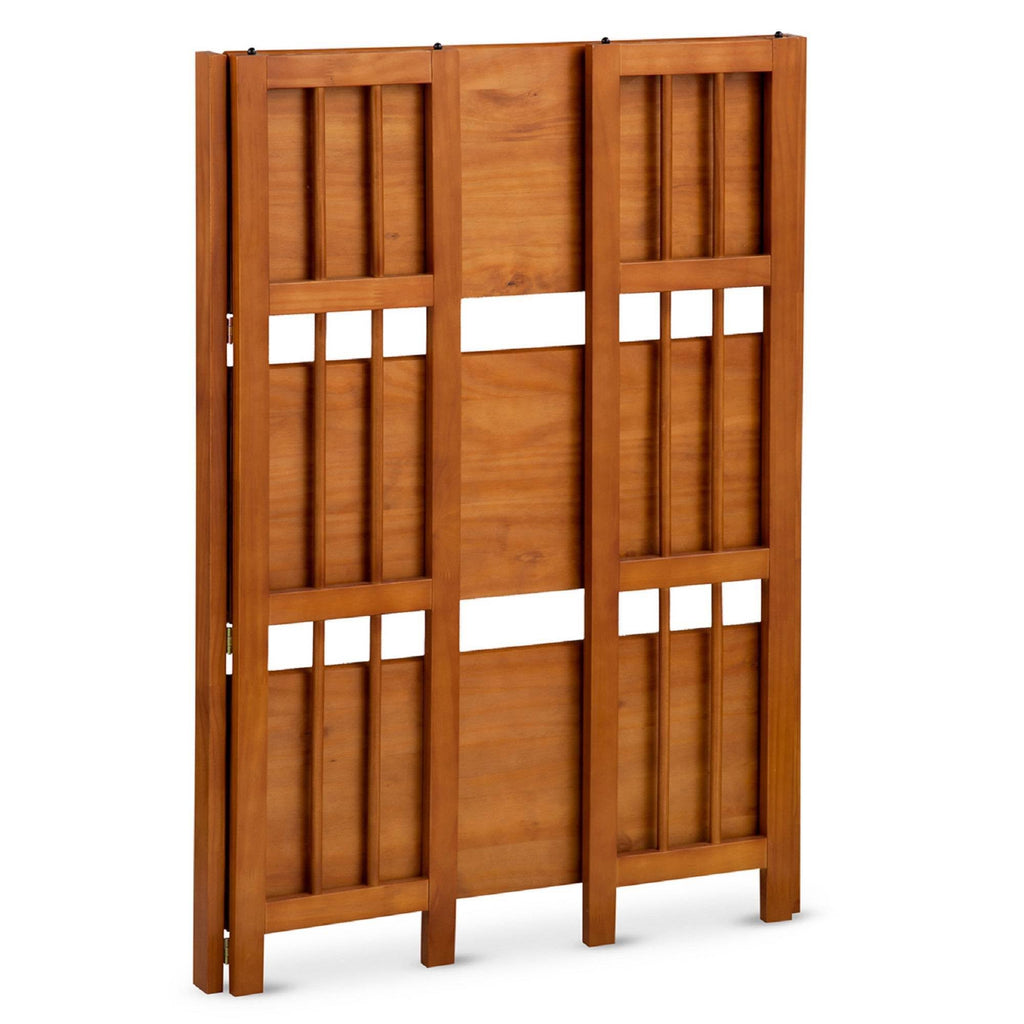 3 Shelf Folding Stackable Bookcase Chestnut R6854