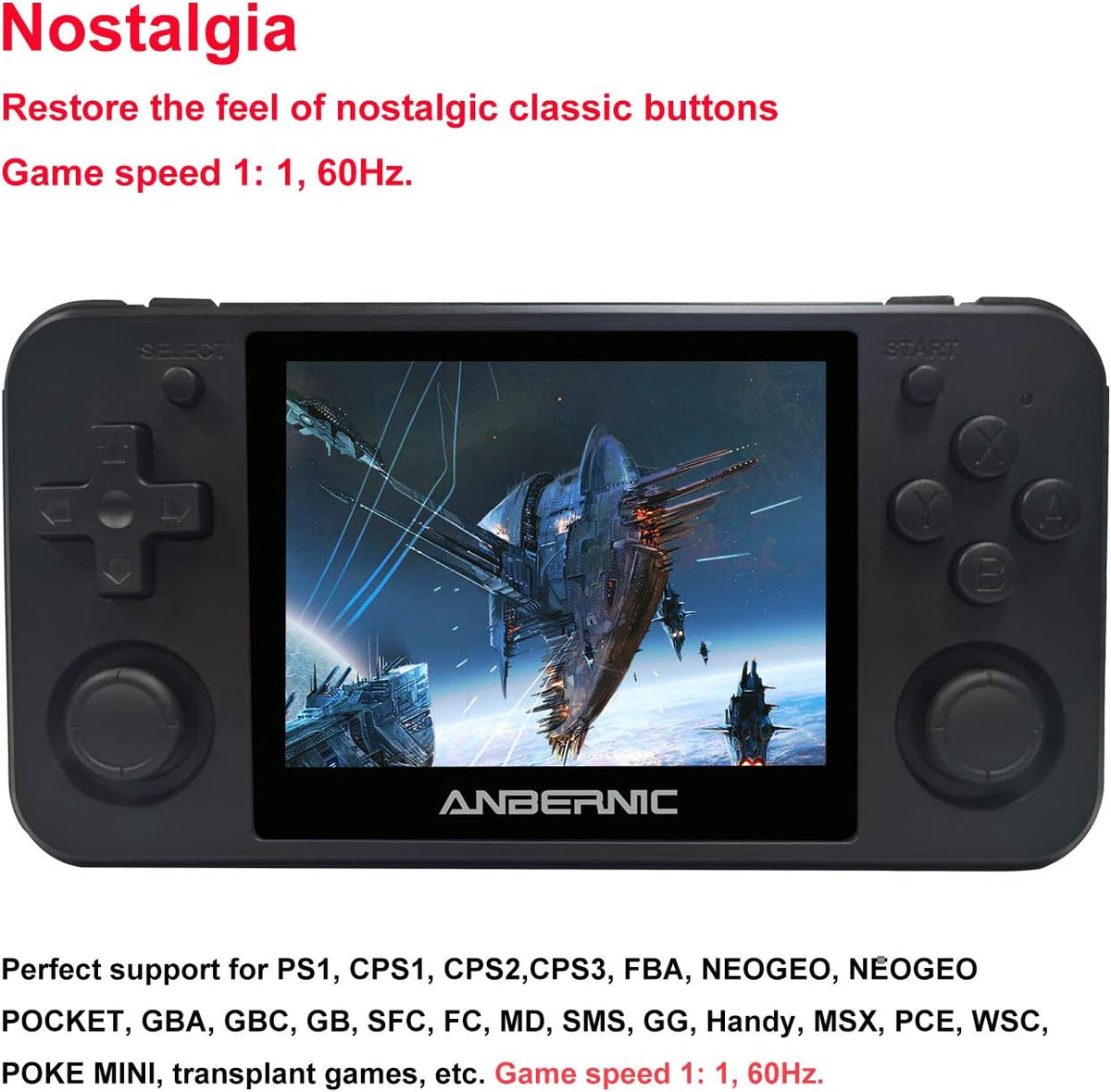 Handheld Game Console with 3.5 Inch HD Screen (Black) B847626