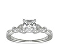 14K White Gold Solitaire Ring with Accents O50036