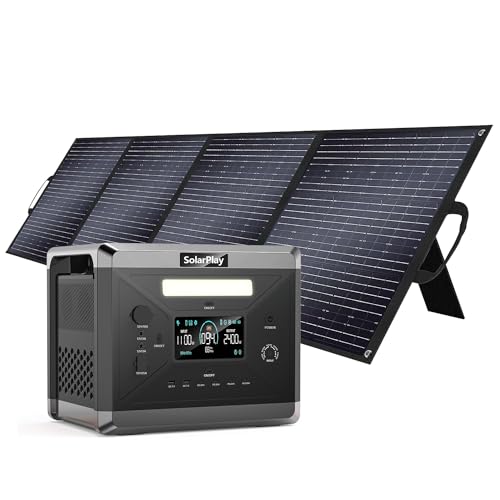 2400W Portable Power Station, 2160Wh Solar Generator with 200W Solar Panel H66061