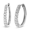 1/4 CTTW Lab Grown Diamond Hoop Earrings 925 Sterling Silver 3/4 Inch A11265