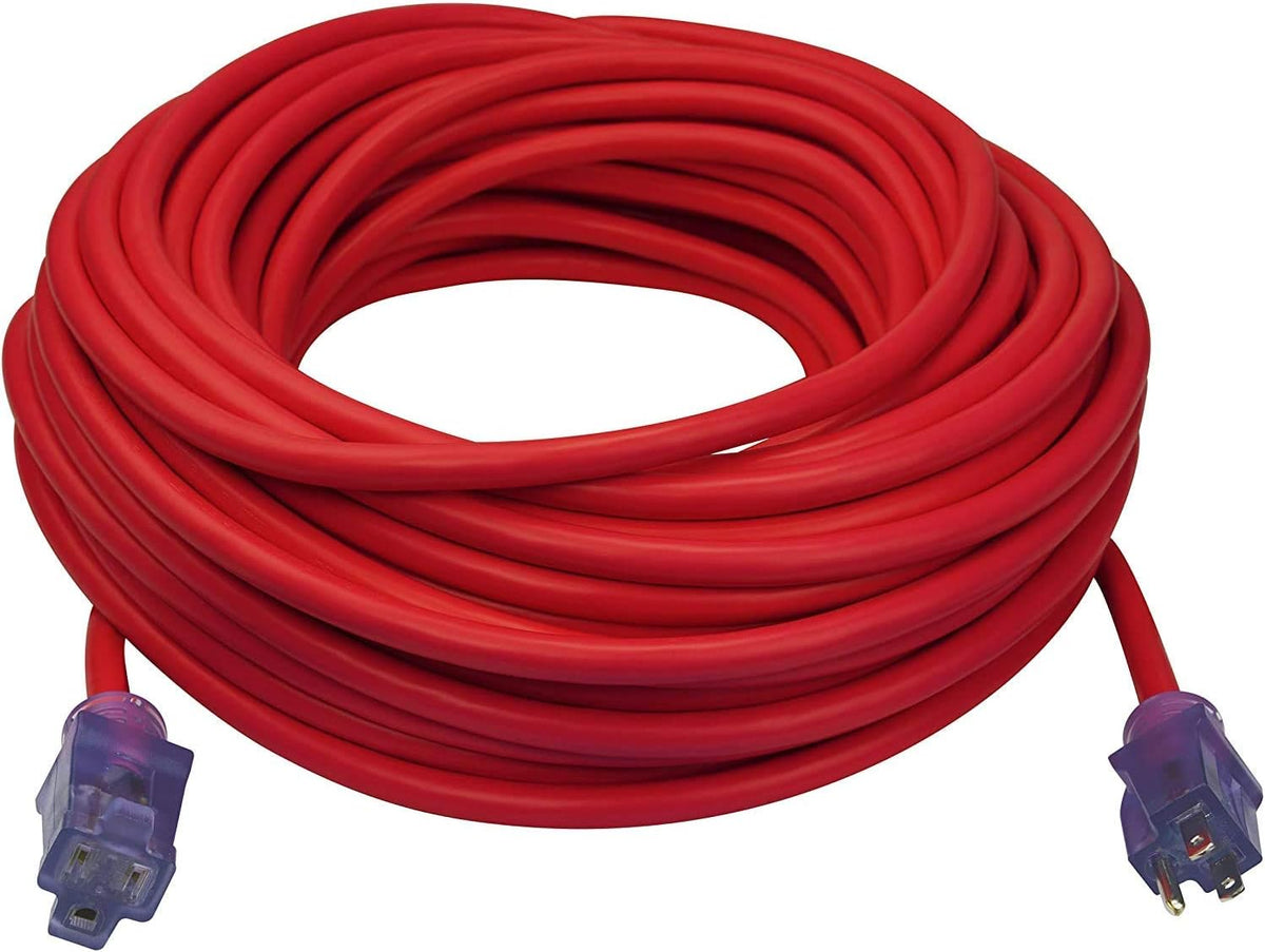 50 ft 3 Outlet Heavy Duty Outdoor Extension Cord 12/3 SJTOW Yellow L79170