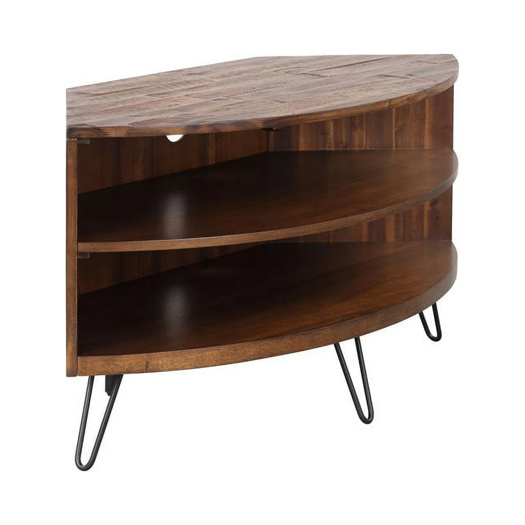 Brown Acacia Wood Corner Media Stand S54238