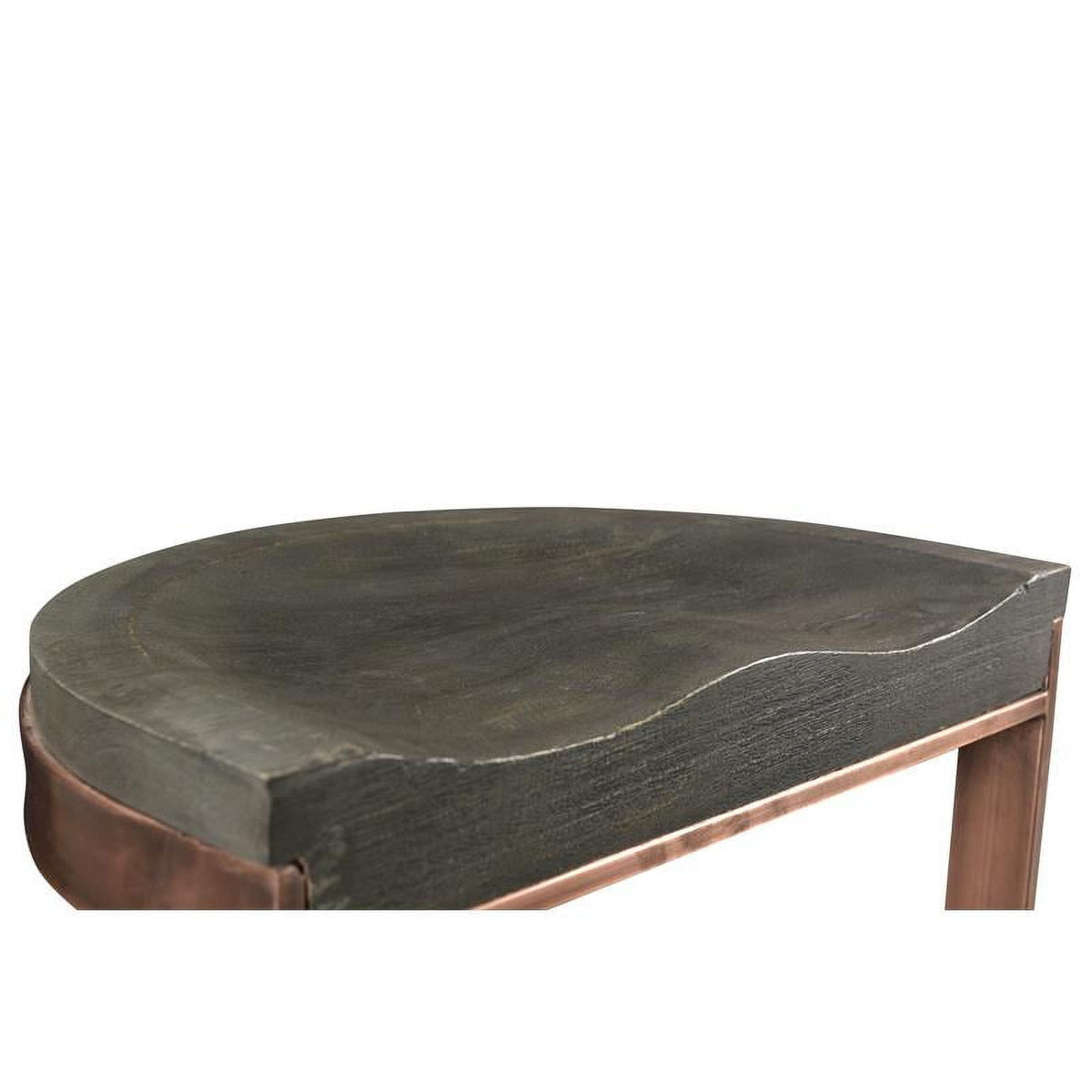 20" Copper Metal Solid Wood Counter Stool O86415