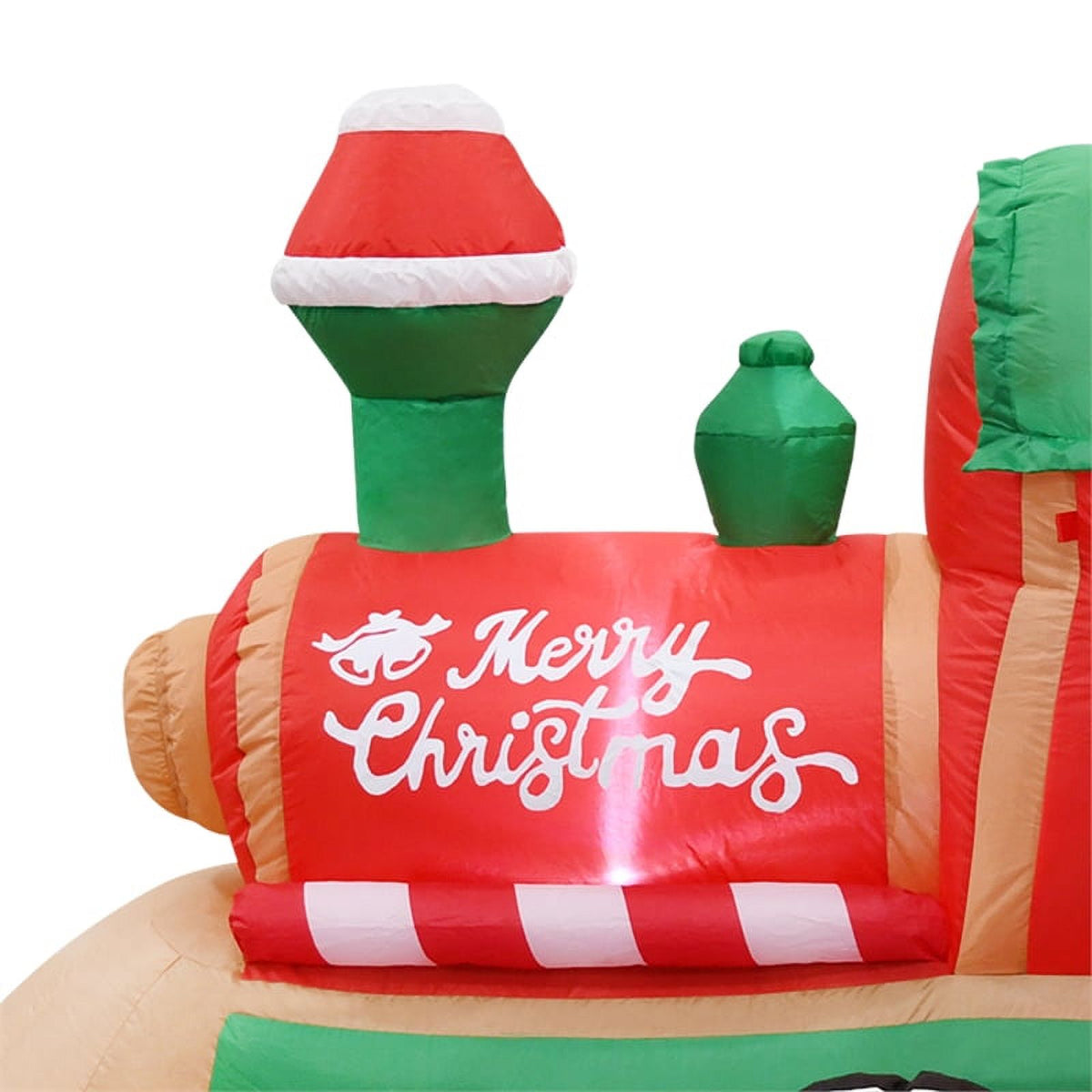 6.5FT Multi-Colored Christmas Penguins In The Train Inflatable X60166