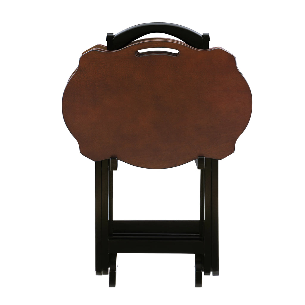 5-Piece Folding Side Table Set, Hazelnut/Black C3491