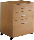 Wood 3 Drawer Mobile Filing Cabinet R938