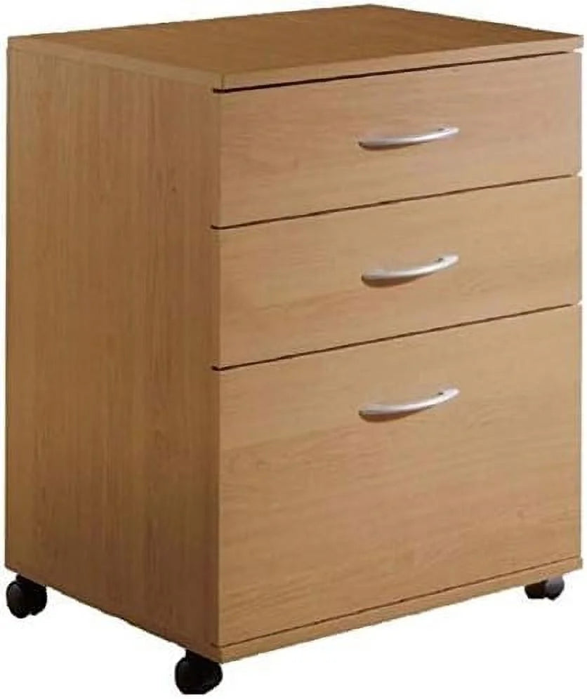Wood 3 Drawer Mobile Filing Cabinet R938