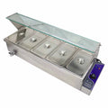Electric Commercial Food Warmer Steam Table with Glass Guard 5-Pan W713882
