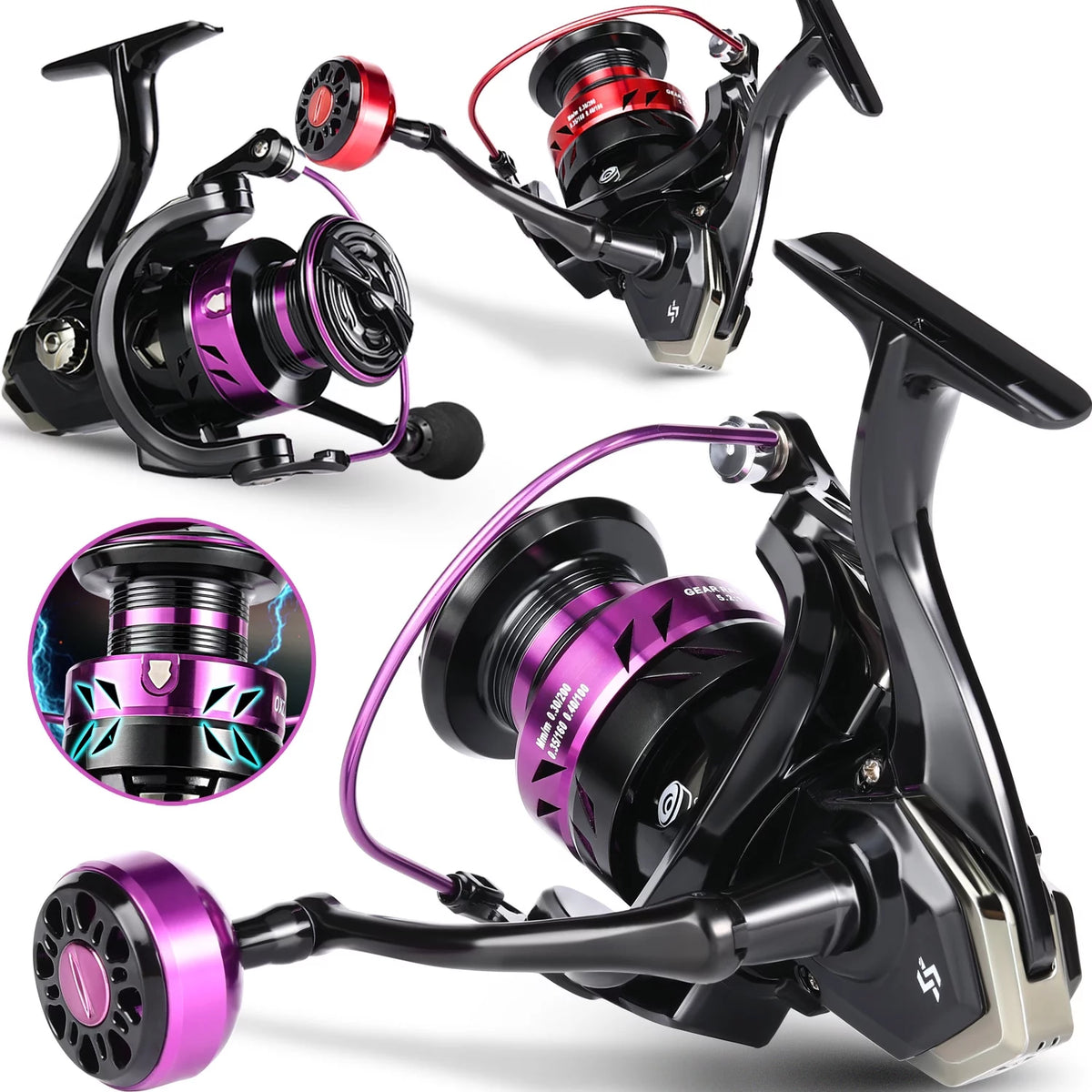 5.2:1 Gear Ratio Spinning Reel with Aluminum Spool O695