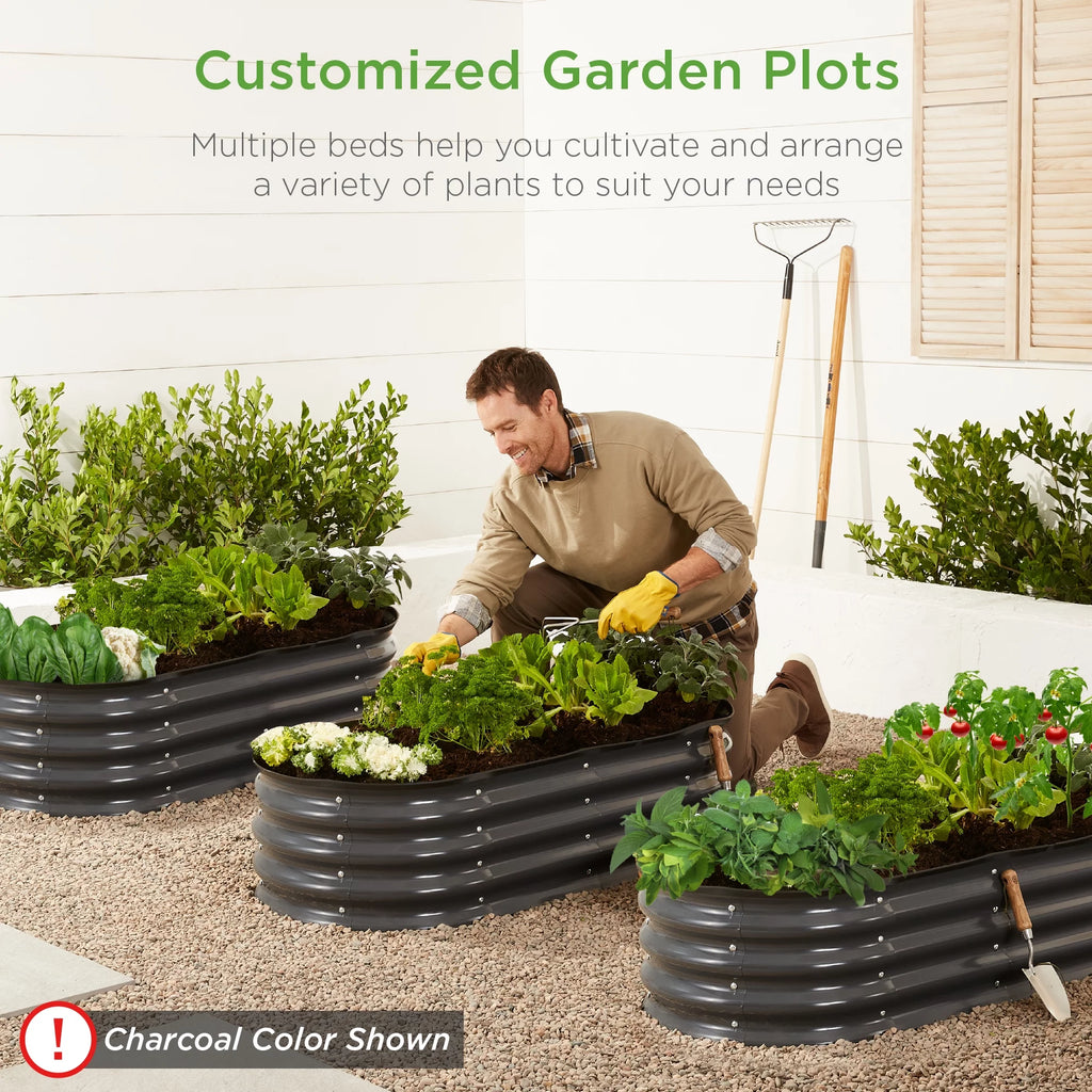4x2x1ft Outdoor Raised Metal Oval Garden Bed R183632