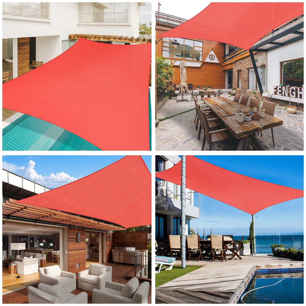 Watermelon Red 20x16Ft Rectangle Sun Shade Sail C1349