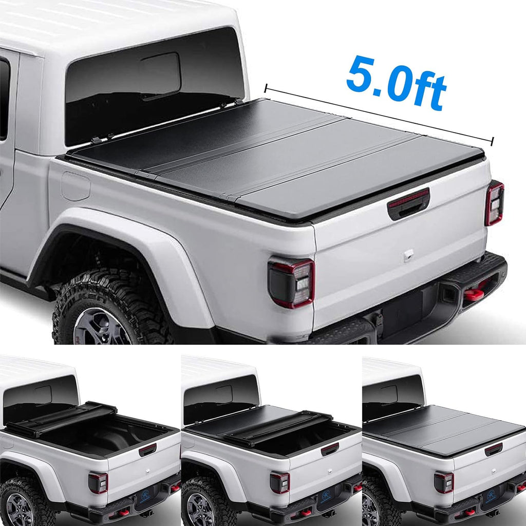 Black Hard Tri-Fold Truck Bed Tonneau Cover for Ford Ranger 5' Bed F273005