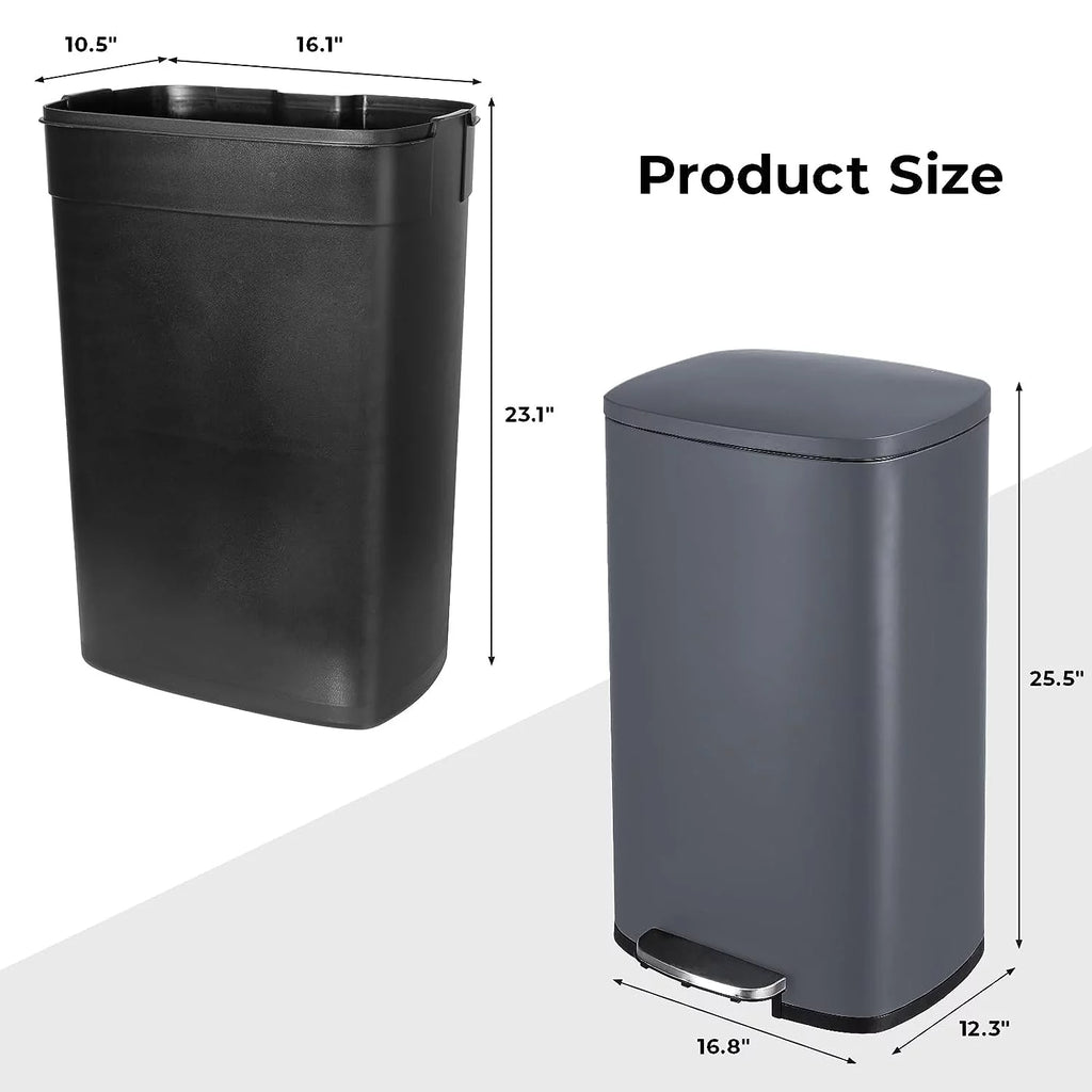 50L Stainless Steel Kitchen Step Trash Can O430603