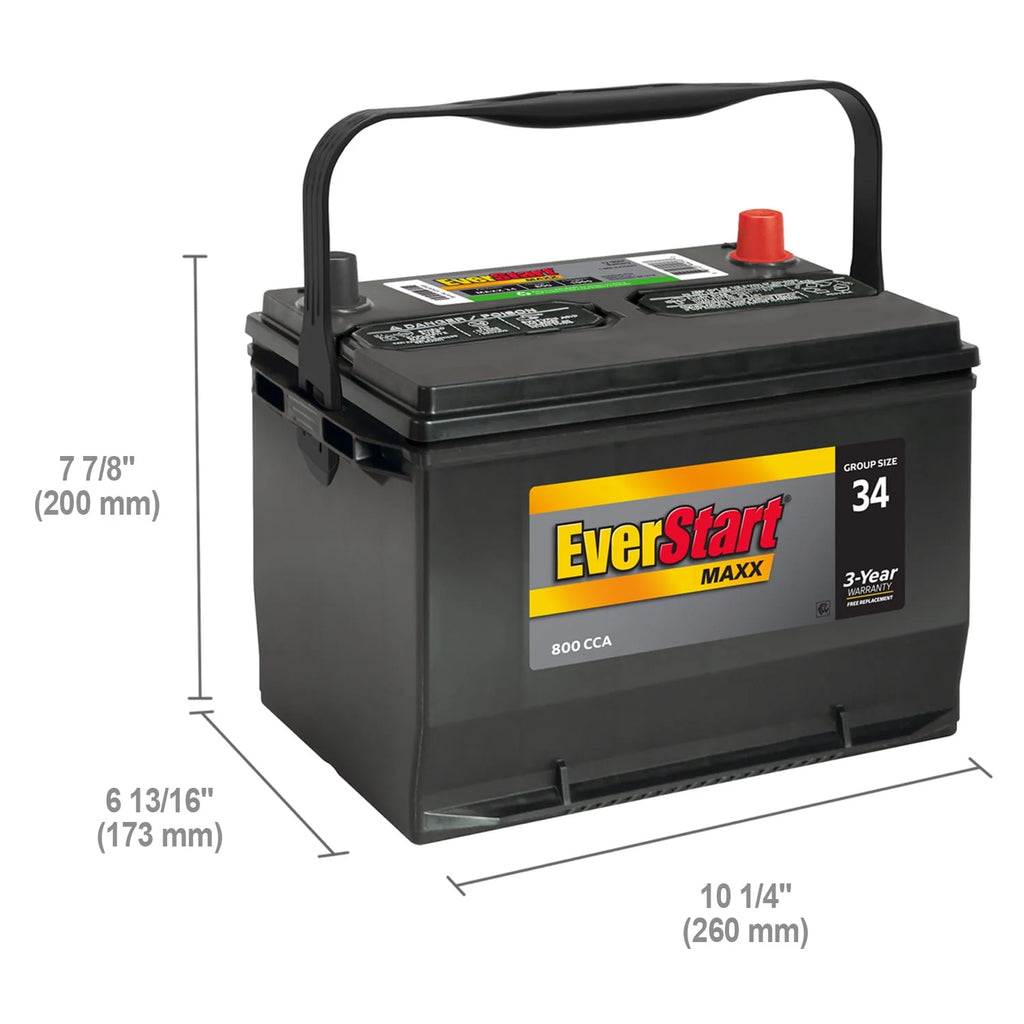 Group Size 34 12 Volt 800 CCA Lead Acid Automotive Battery B86806