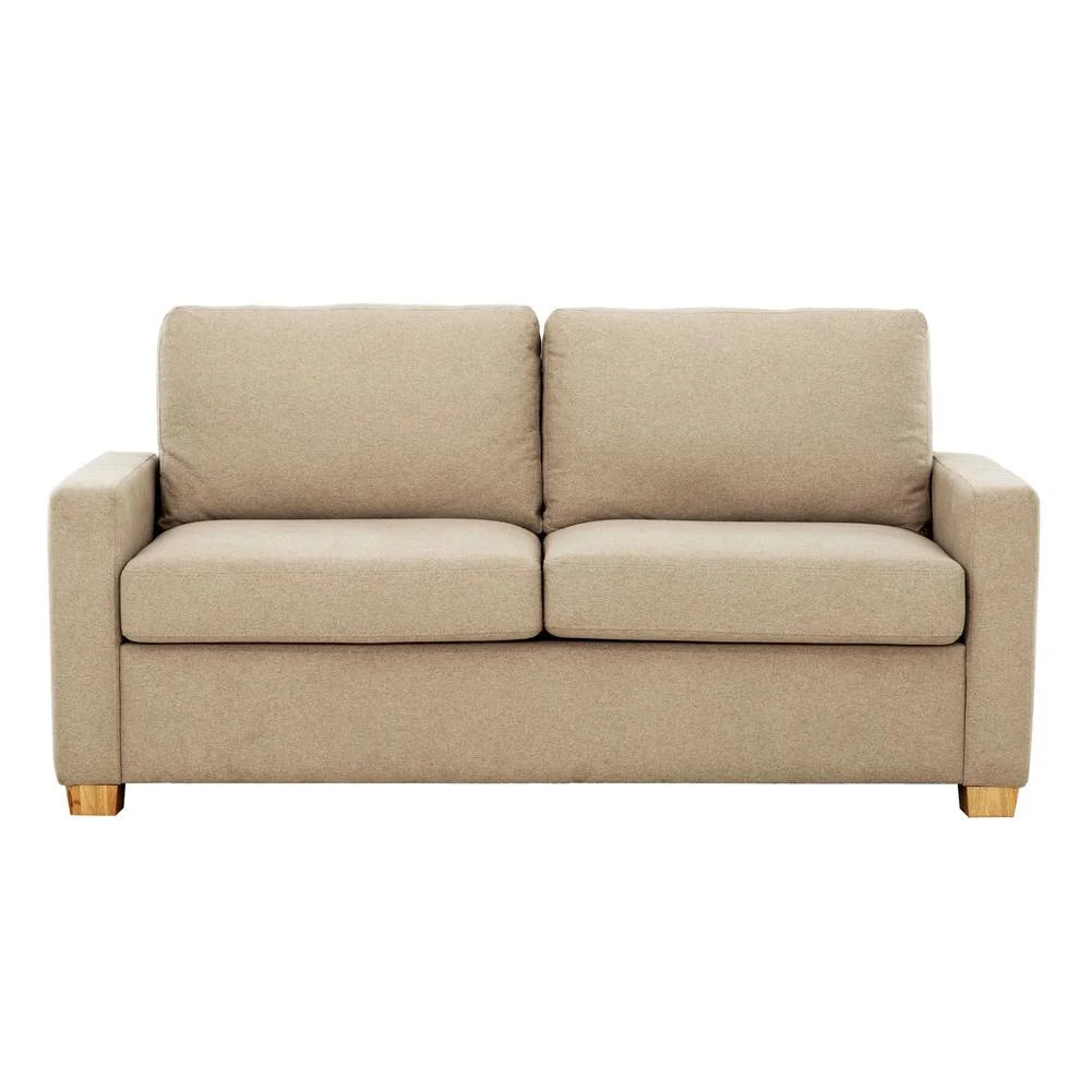 Beige Convertible Full Sleeper Sofa with USB Port T82672