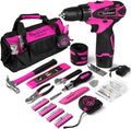 Pink 137 Piece Cordless Drill and Tool Set Y281