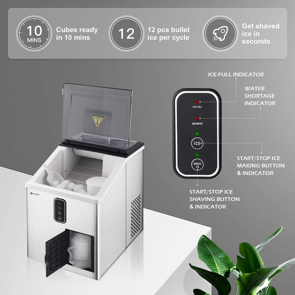Countertop Ice Maker and Ice Shaver Machine 33lb/24H F630191
