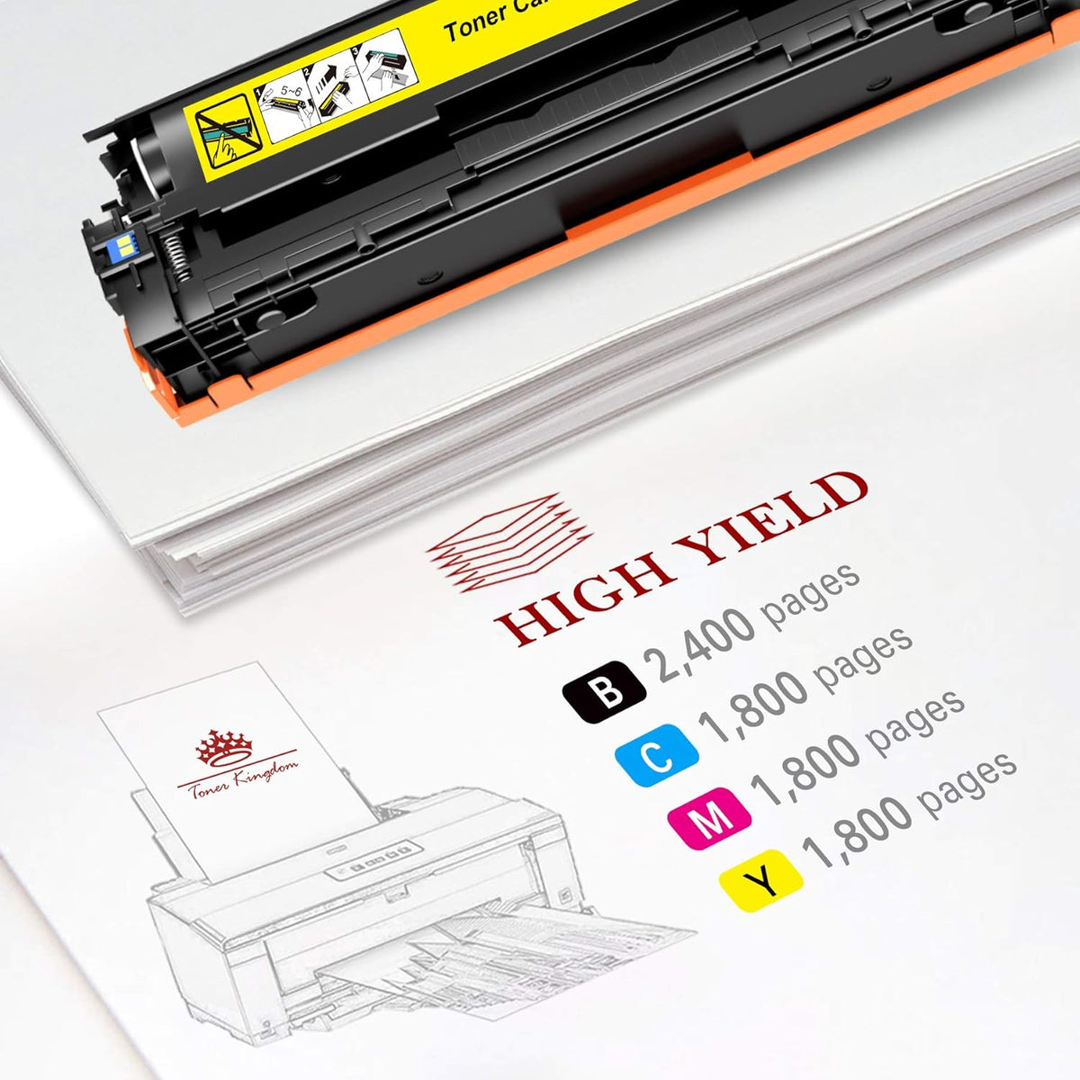 Compatible Toner Cartridges 4-Pack Black Cyan Magenta Yellow A5115