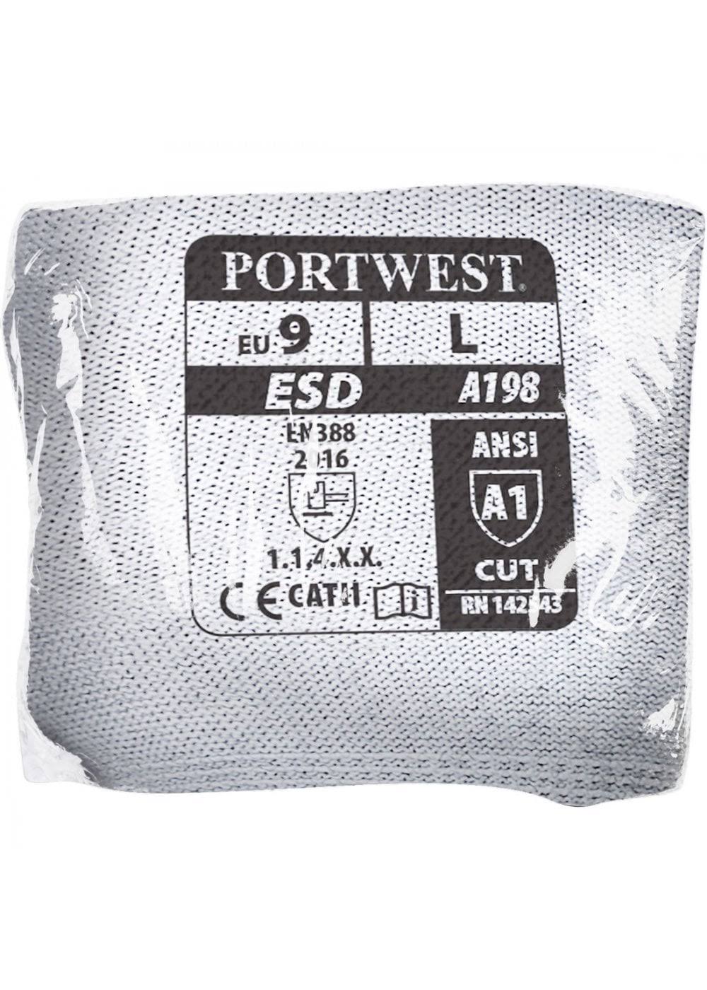 Antistatic PU Fingertip Glove Grey W33712