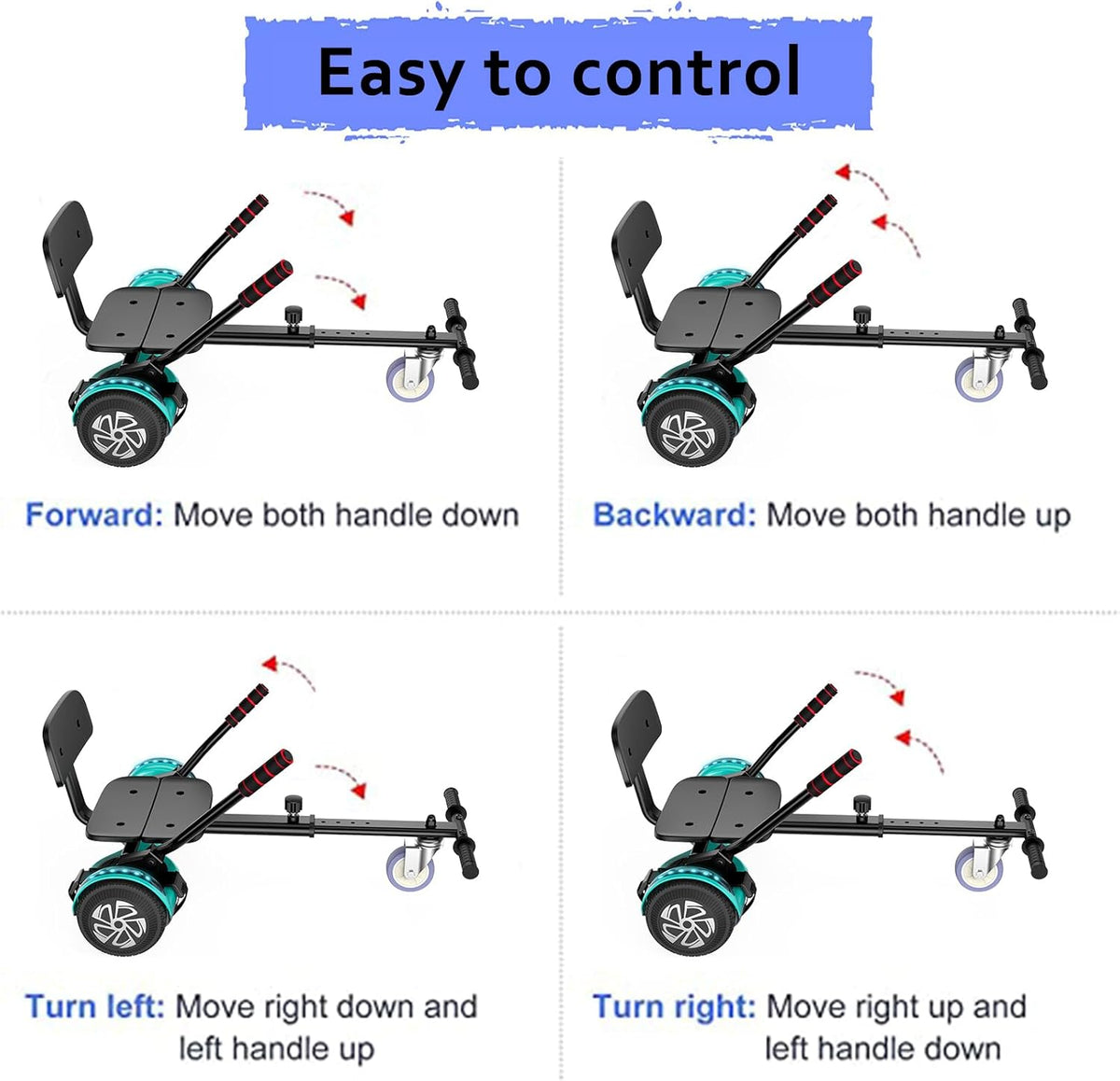 6.5" Self Balancing Scooter with Seat Attachment and Bluetooth LED Lights Z6269