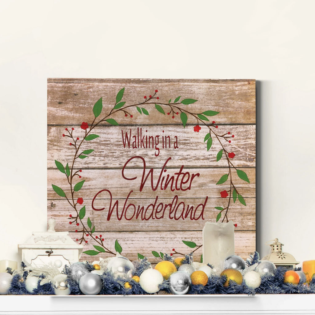 Winter Wonderland Wreath Gallery Wrapped Canvas 10x10 L3220