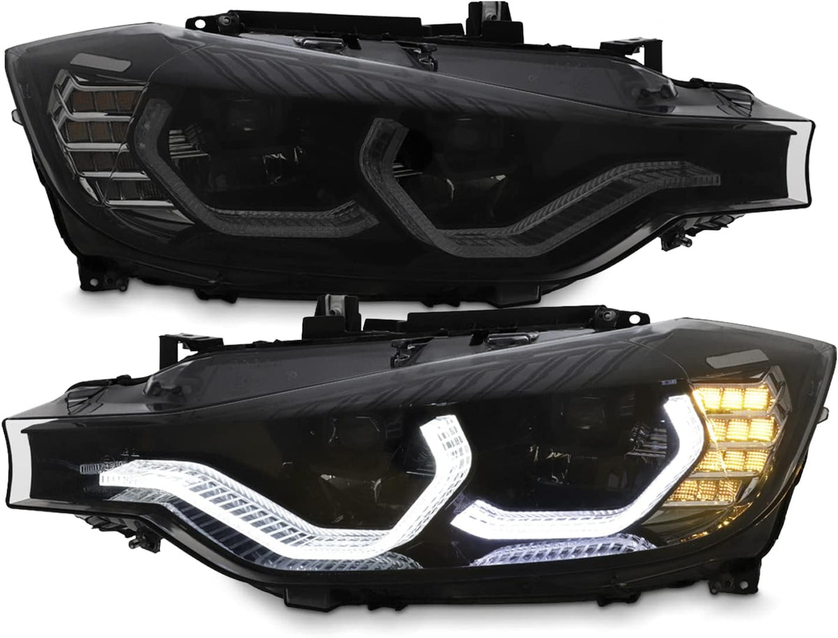 Black Smoked Projector Headlight Pair A9755