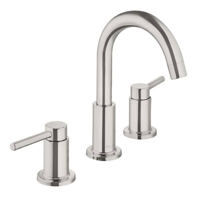 8 in. Widespread Double-Handle High-Arc Bathroom Faucet in Polished Nickel D246763