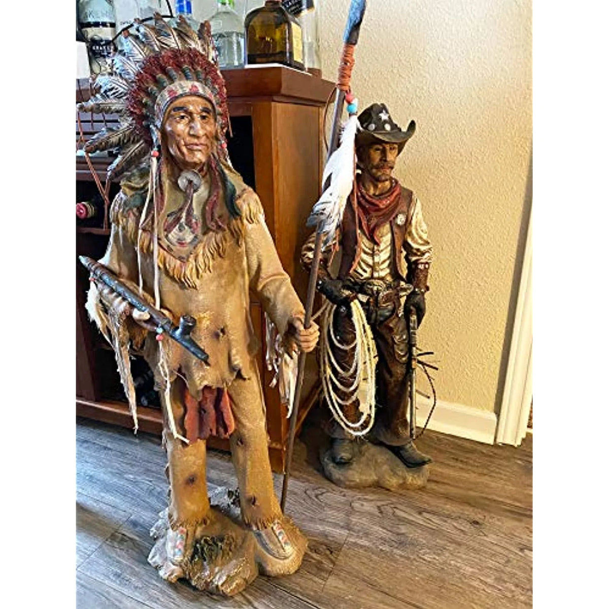 Western Cowboy Statue Hand Painted Figurine Q950452