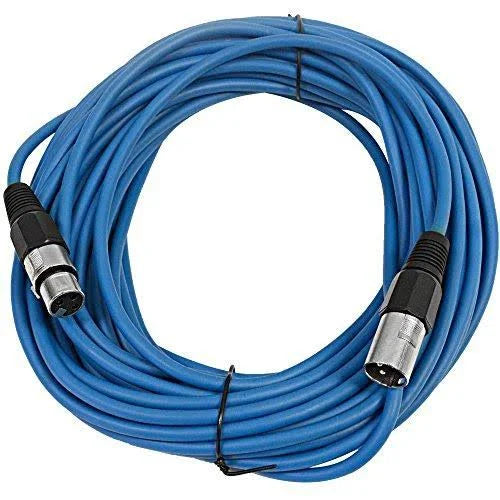 6 Pack Blue XLR Male to XLR Female Microphone Cables O88199