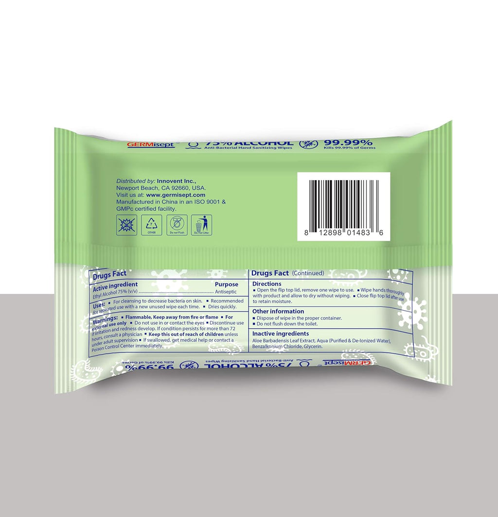 75% Alcohol Antiseptic Hand Sanitizer Wipes (1200 Wipes) W9764