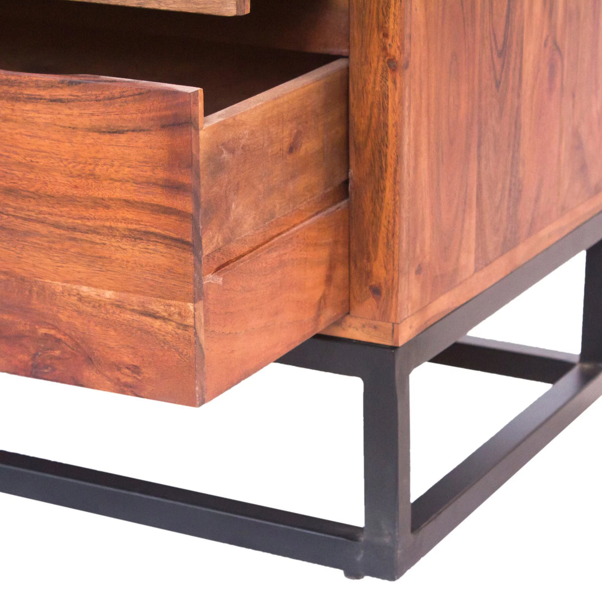 Acacia Wood Dresser or Display Unit Walnut Brown & Black V735241