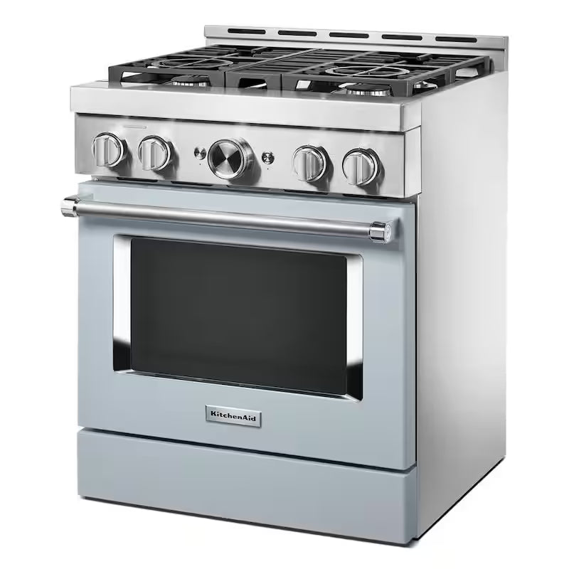 4.1 cu. ft. Smart Gas Range with Self-Cleaning and True Convection in Misty Blue W6333