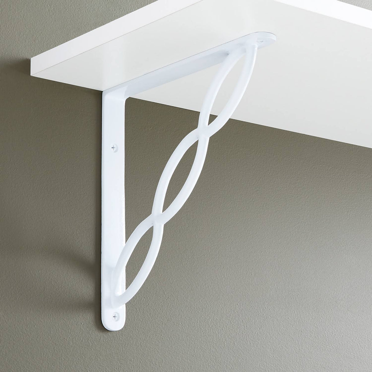 White Powder Coat Cast Iron Shelf Bracket W312