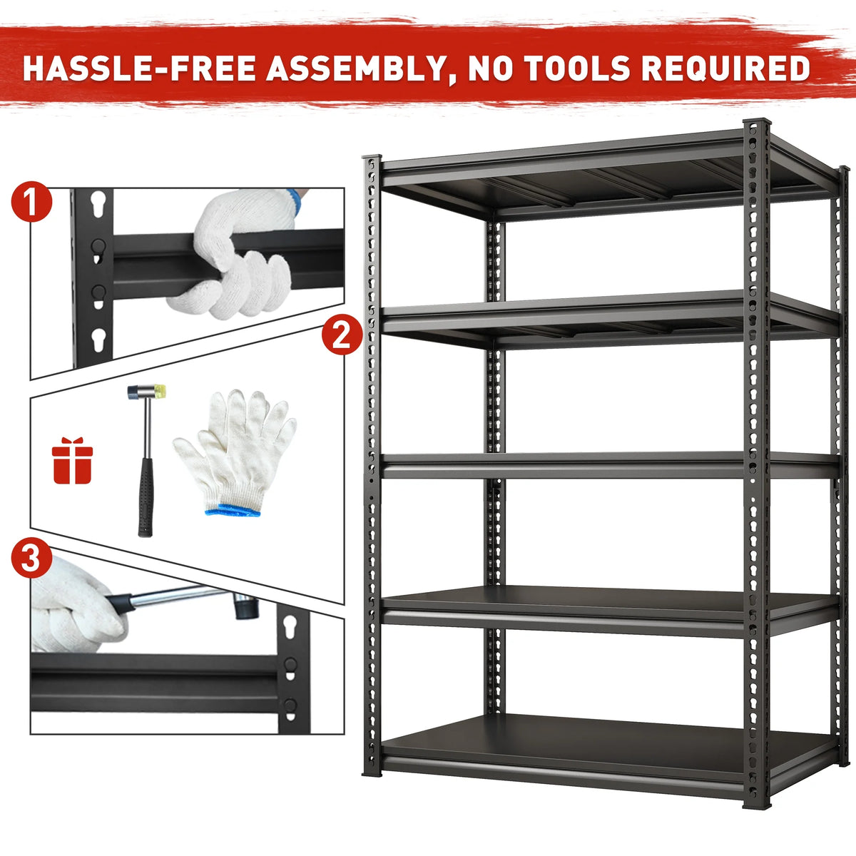 Heavy Duty 5 Tier Adjustable Metal Storage Shelves C867