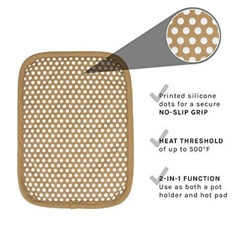 Reversible Non-Slip Silicone Dot Cotton Twill Pot Holder B814640