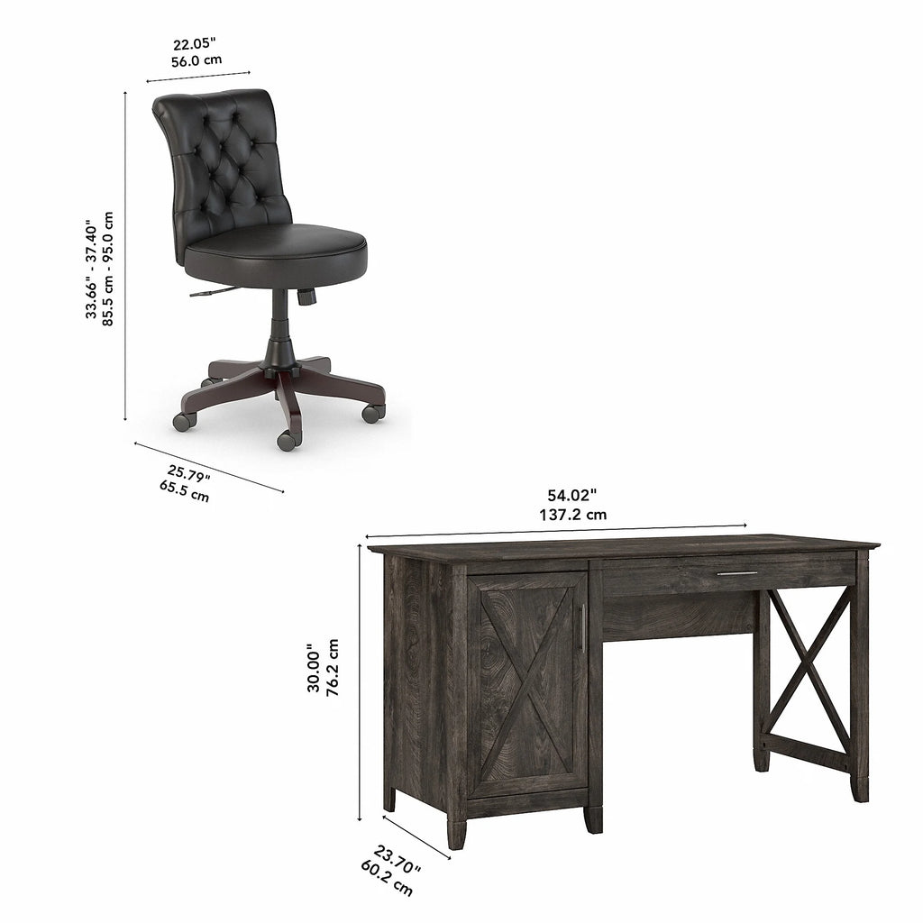 54W Computer Desk with Storage and Office Chair J1130