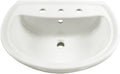 White Pedestal Lavatory Top with 3 Faucet Holes D33306