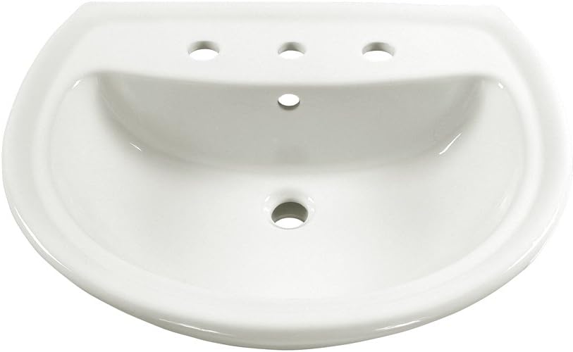 White Pedestal Lavatory Top with 3 Faucet Holes D33306