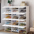 12 Cubes Stackable Shoe Storage Cabinet 8 Tiers White I15529