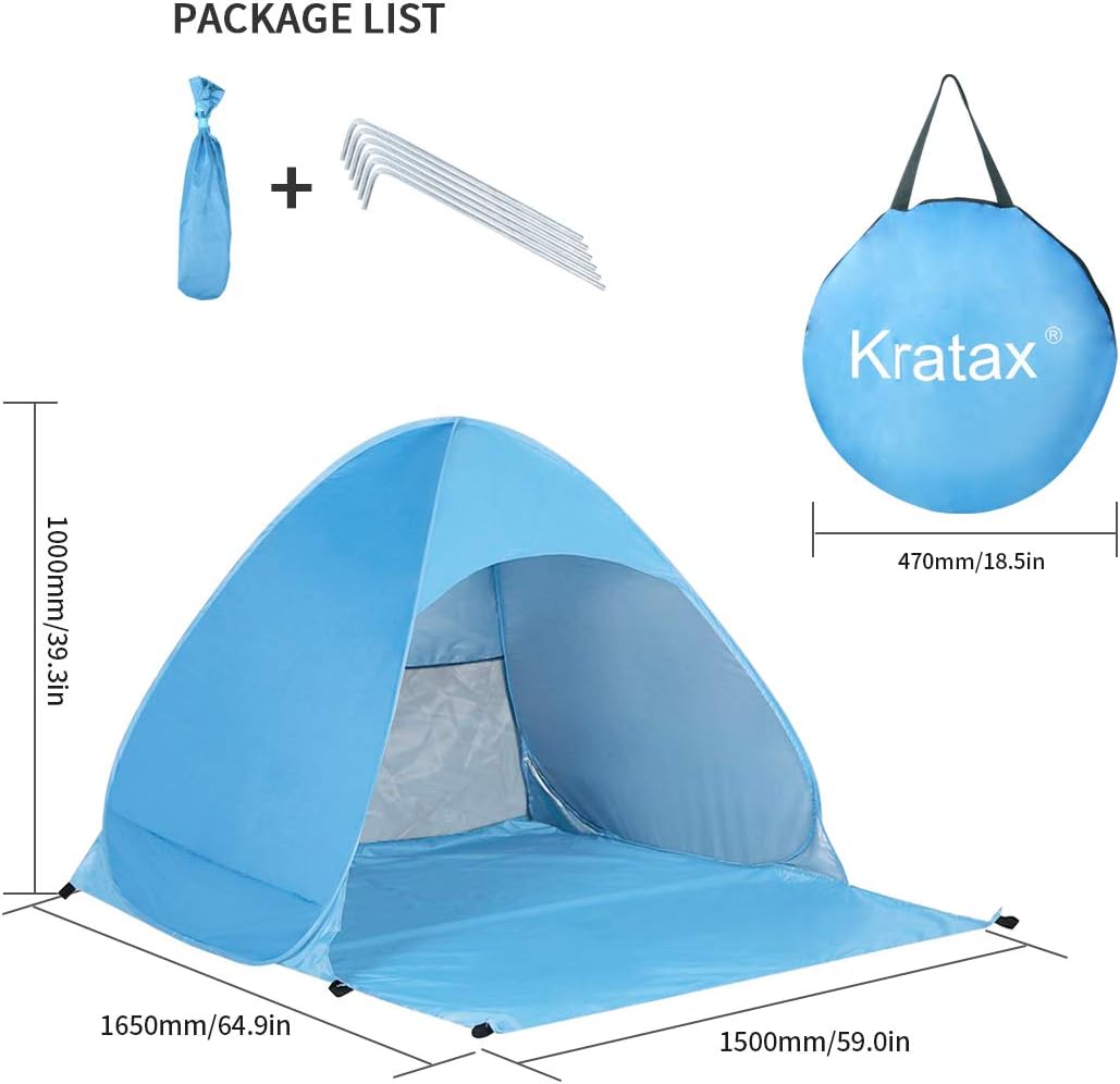 Pop Up Beach Tent for 1-3 Person UPF50+ Waterproof G81740