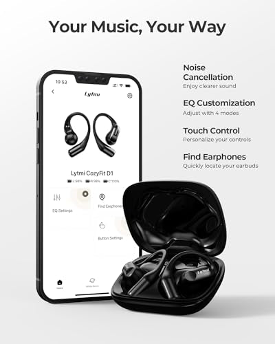 Open Ear Wireless Earbuds with 4-Mic Clear Call, 30H Playtime F64241