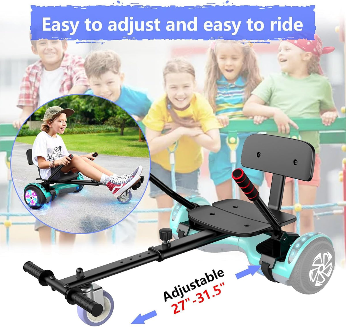 6.5" Self Balancing Scooter with Seat Attachment and Bluetooth LED Lights Z6269