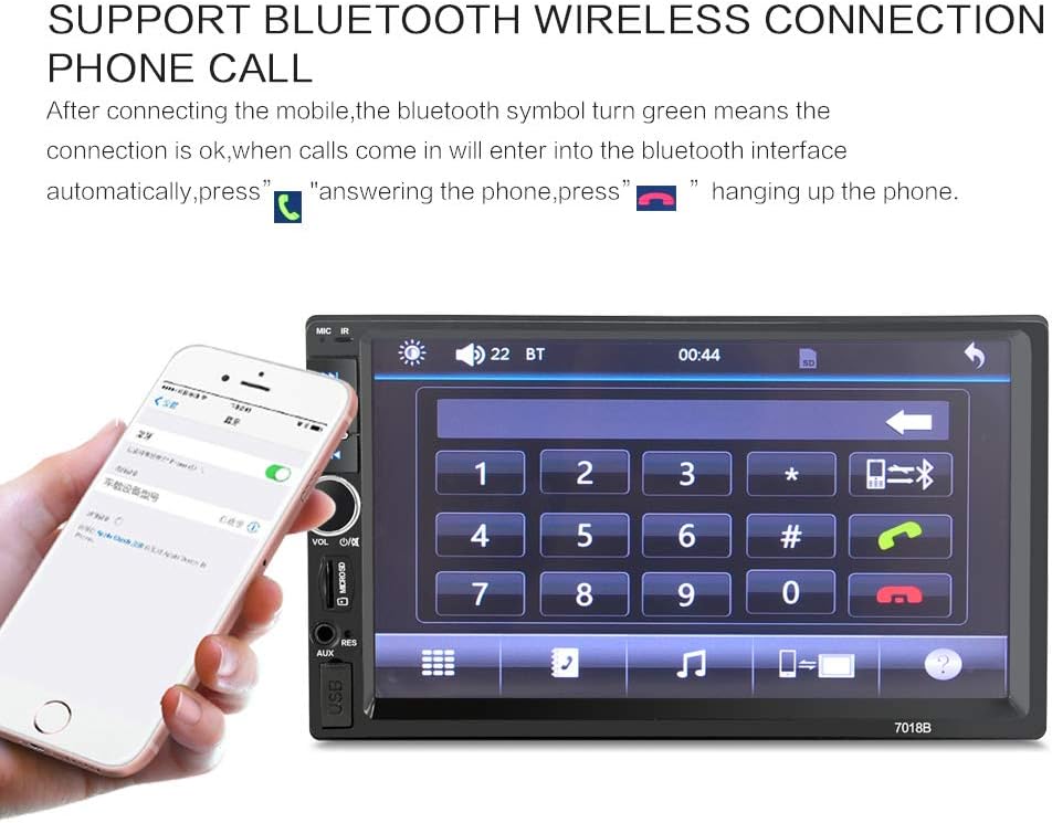 Double Din Car Stereo with Bluetooth & Rear-View Camera V9757